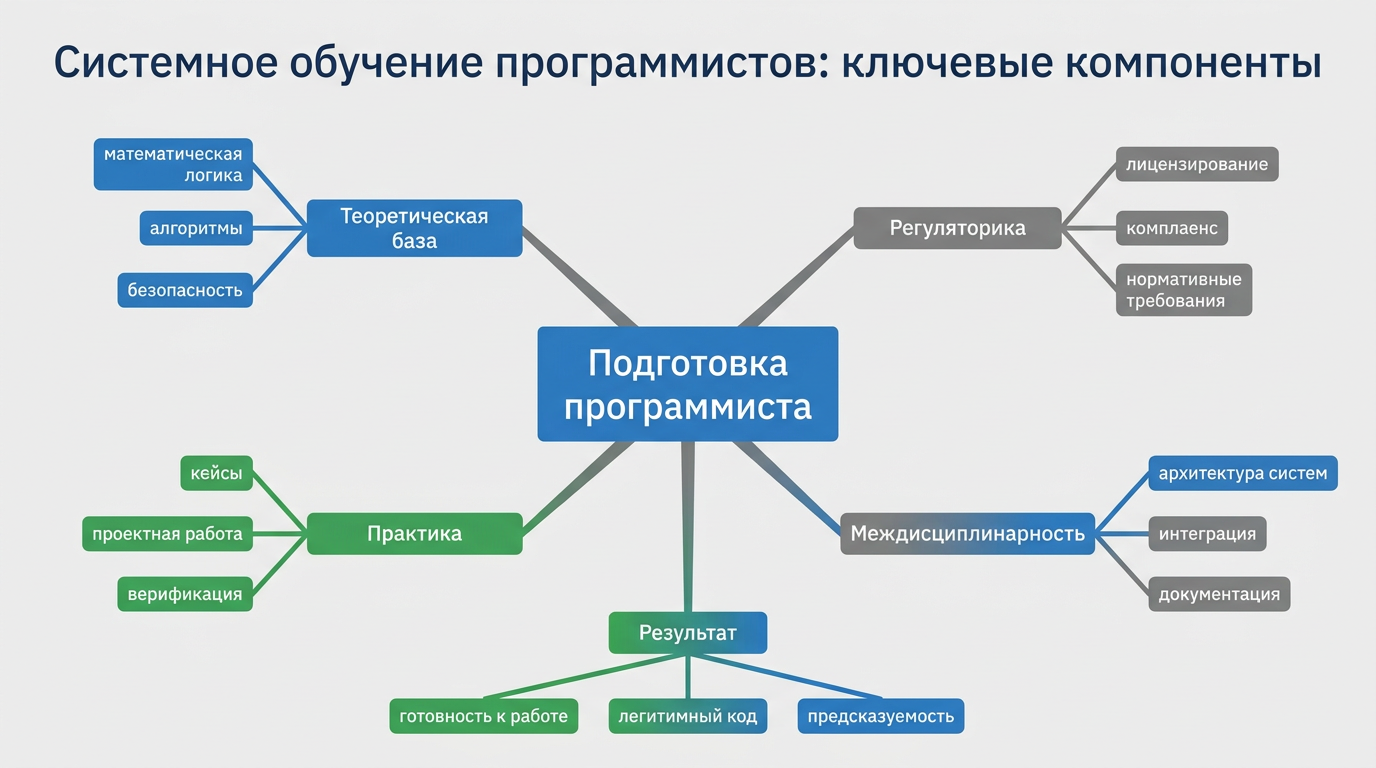 Ключевые компоненты системного обучения программистов