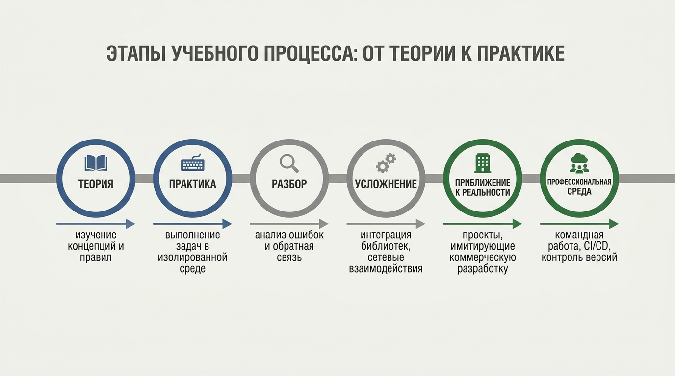 Этапы учебного процесса - от теории к практике